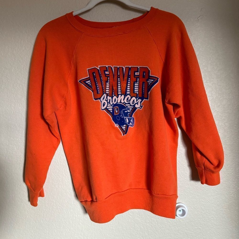 Vintage 80s Denver Broncos Sweater Sz Medium Orange‎